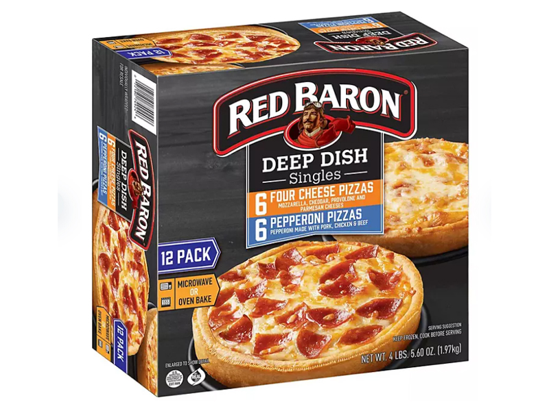 Red Baron Frozen Pizza Deep Dish Singles Variety 12 ct. CASE