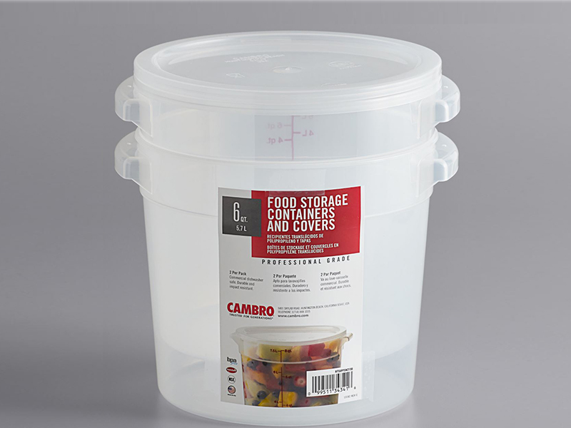 Cambro Food Storage Containers and Covers, 6 Quart, 2 Pack